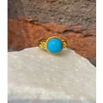 ARA Collection Turquoise Center Stone and 24k Gold Ring