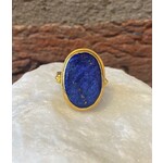 ARA Collection 24k Gold & Raw Lapis and  Ring (size 7)