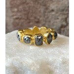 ARA Collection 24k Gold & Grey Raw Rosecut Diamond Eternity Band Ring (size 6.5)