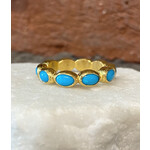 ARA Collection 24k Gold & Turquoise Eternity Band Ring (size 8)