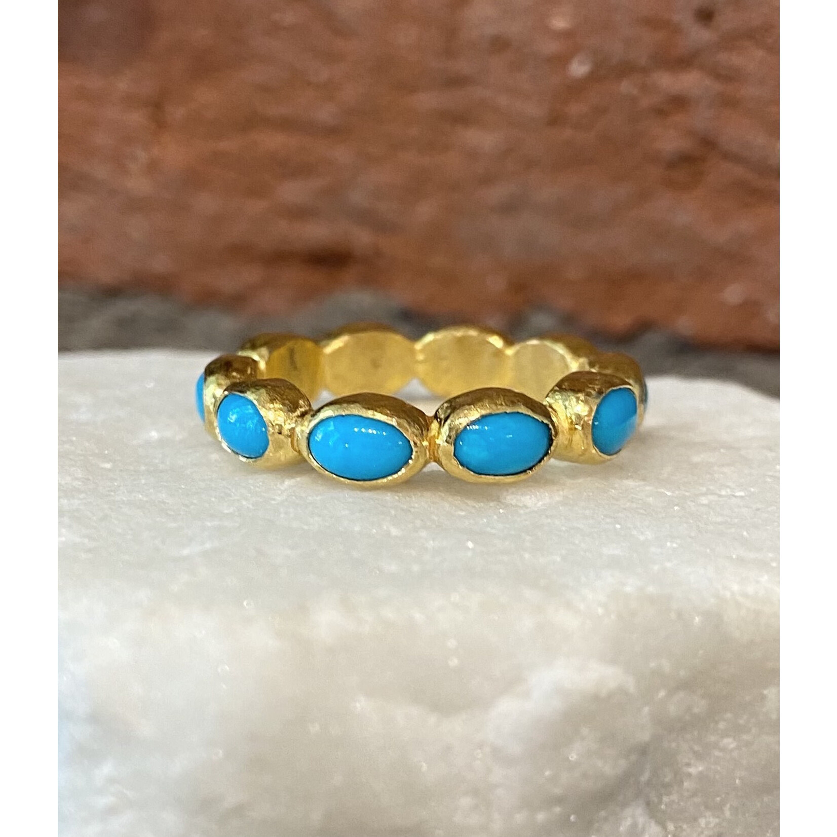 ARA Collection Turquoise and 24k Gold Eternity Band