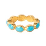 ARA Collection 24k Gold & Turquoise Eternity Band Ring (size 6)