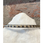 ARA Collection White Sapphire, 24k Gold and Oxidized Silver Bangle Bracelet