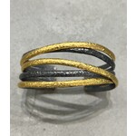 ARA Collection Ara 24k and Oxidized Silver 5 Lines Cuff
