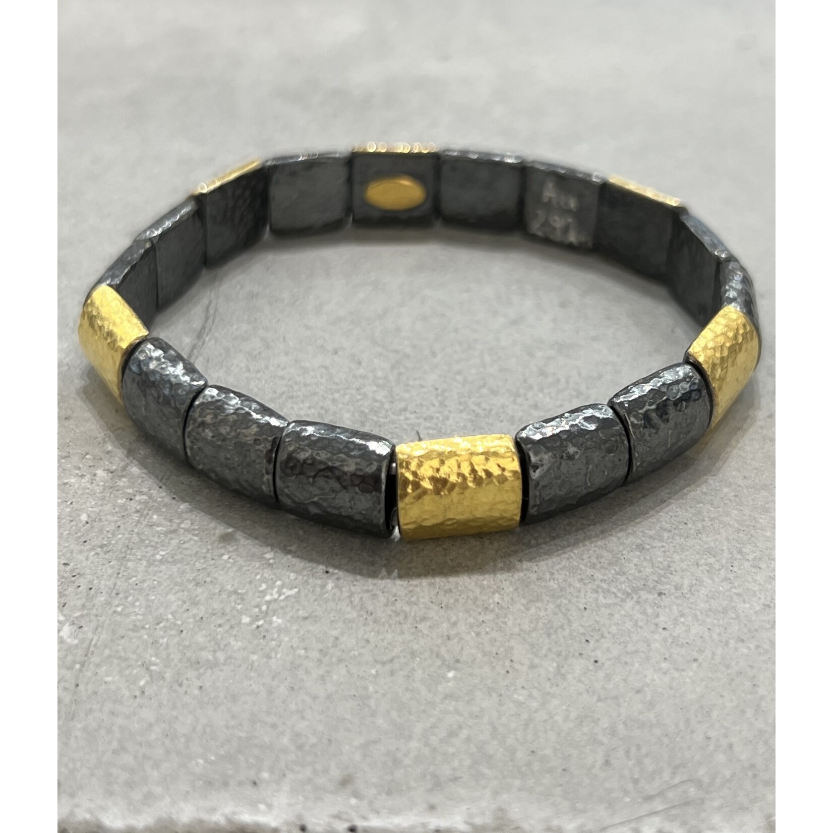 ARA Collection Oxidized Silver and 24k Gold Stretch Bracelet