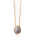 ARA Collection Pave Diamond and 24k Gold Oval Necklace