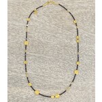 ARA Collection 24K Black Diamond and Gold Disc Necklace