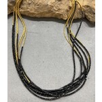 ARA Collection 24k Gold & Black Diamond Multi Strand Necklace