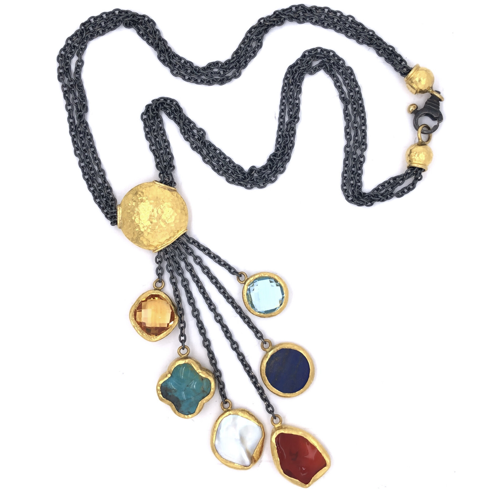 ARA Collection Multi-Stone Tassle Necklace