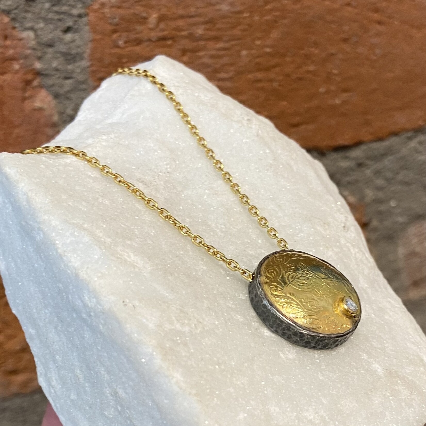 ARA Collection 24k Gold Coin and Diamond Necklace