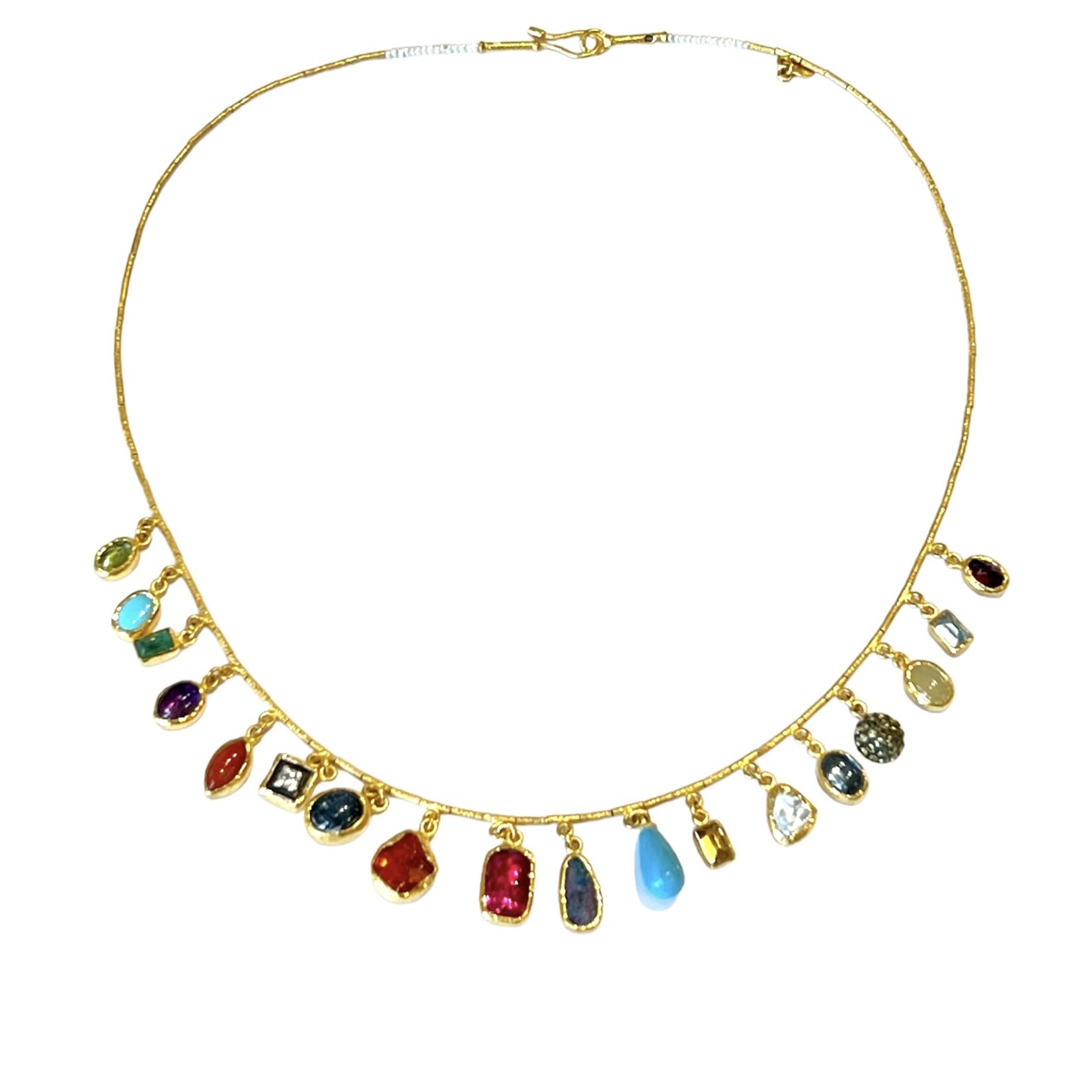 ARA Collection Multi-Stone and 24k Gold Charm Necklace