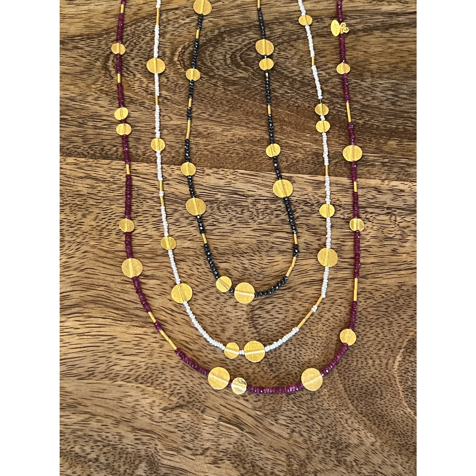 ARA Collection Ruby and 24k Disc Necklace