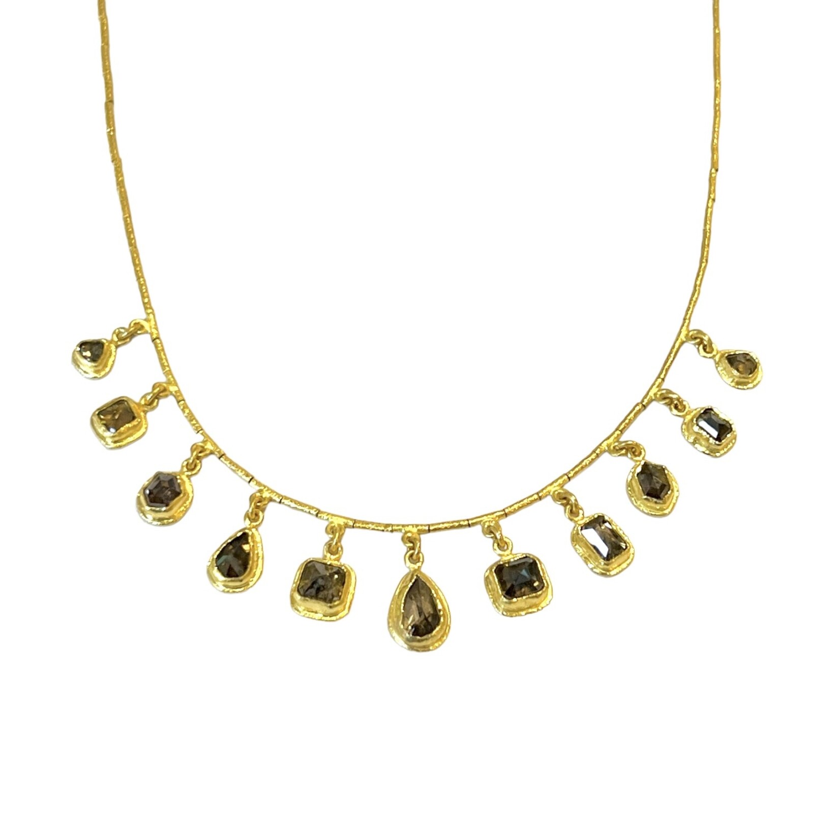 ARA Collection 24k Gold and Multi Cognac Diamond Charm Necklace