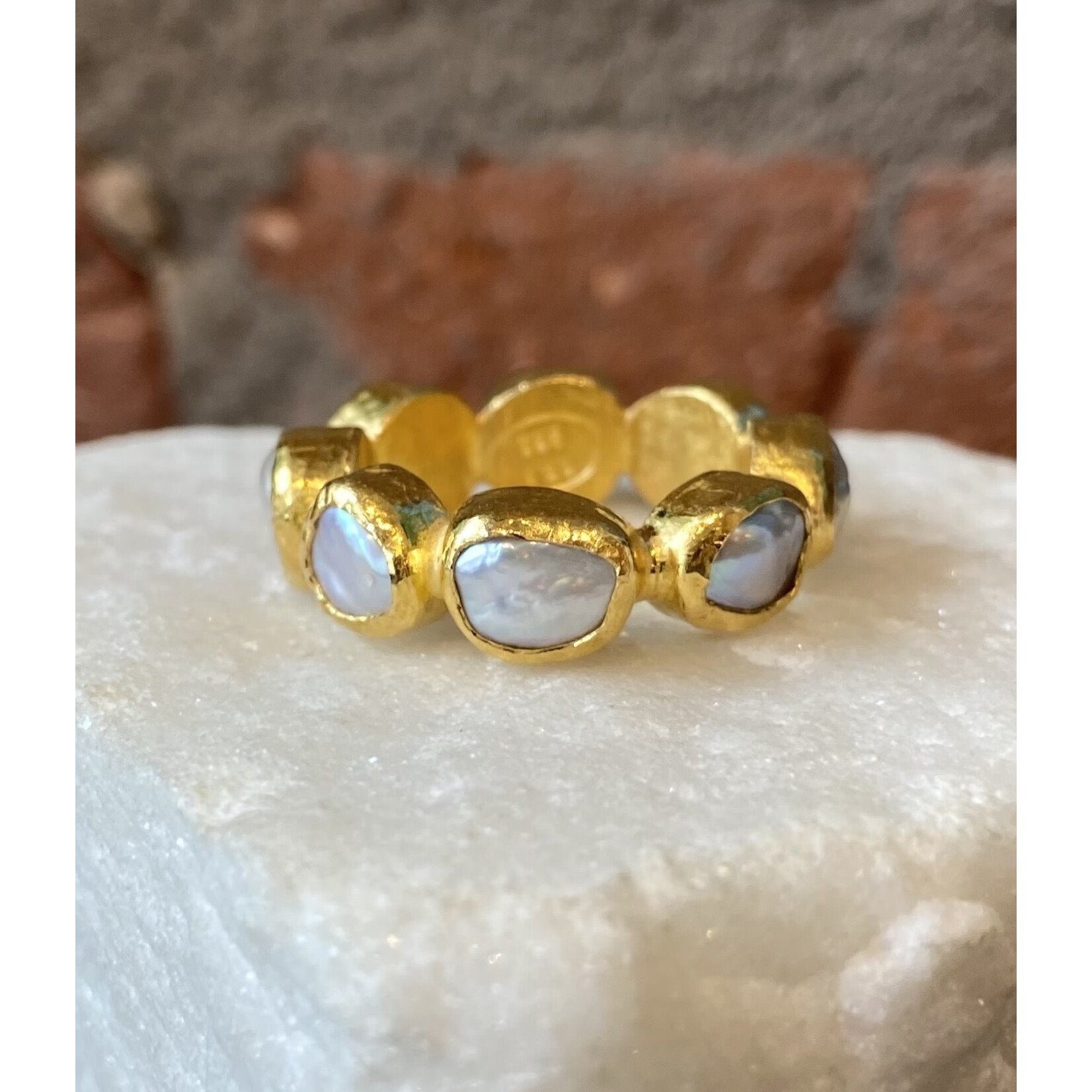 ARA Collection 24k Gold Pearl Eternity Ring
