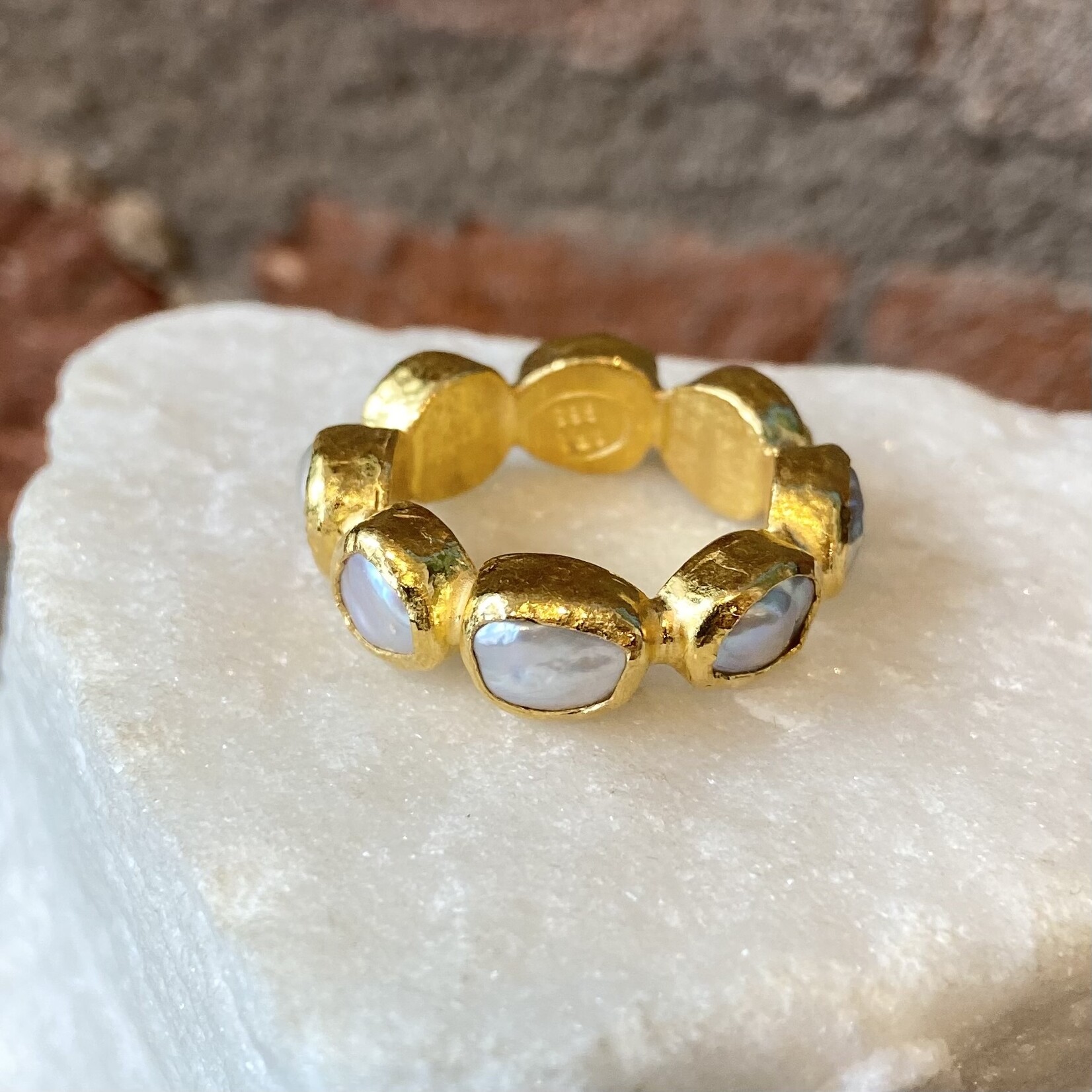 ARA Collection 24k Gold Pearl Eternity Ring
