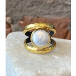 ARA Collection 24k Gold & Pearl Adjustable Open Back Ring