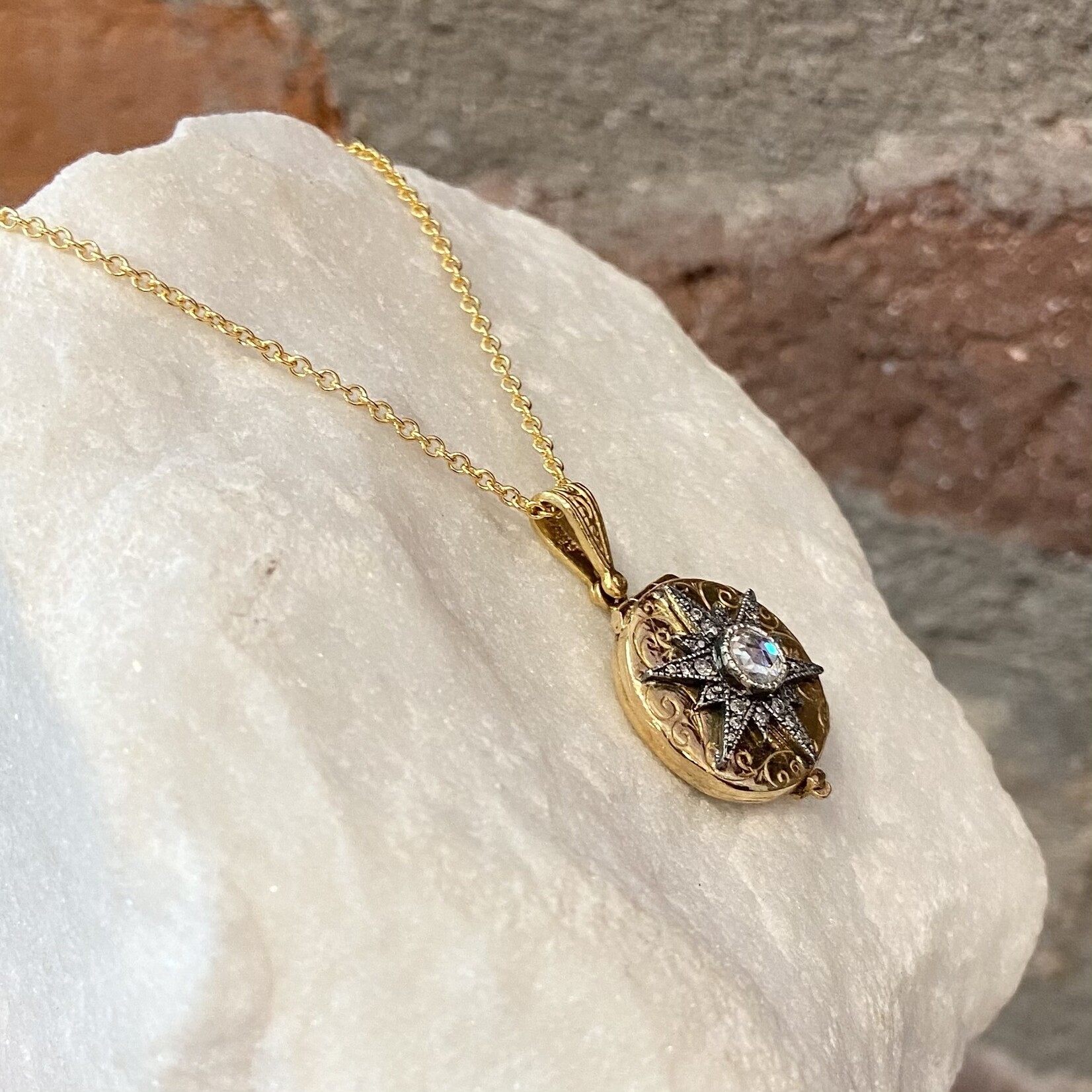 Arman Jewelry Diamond Starburst Locket