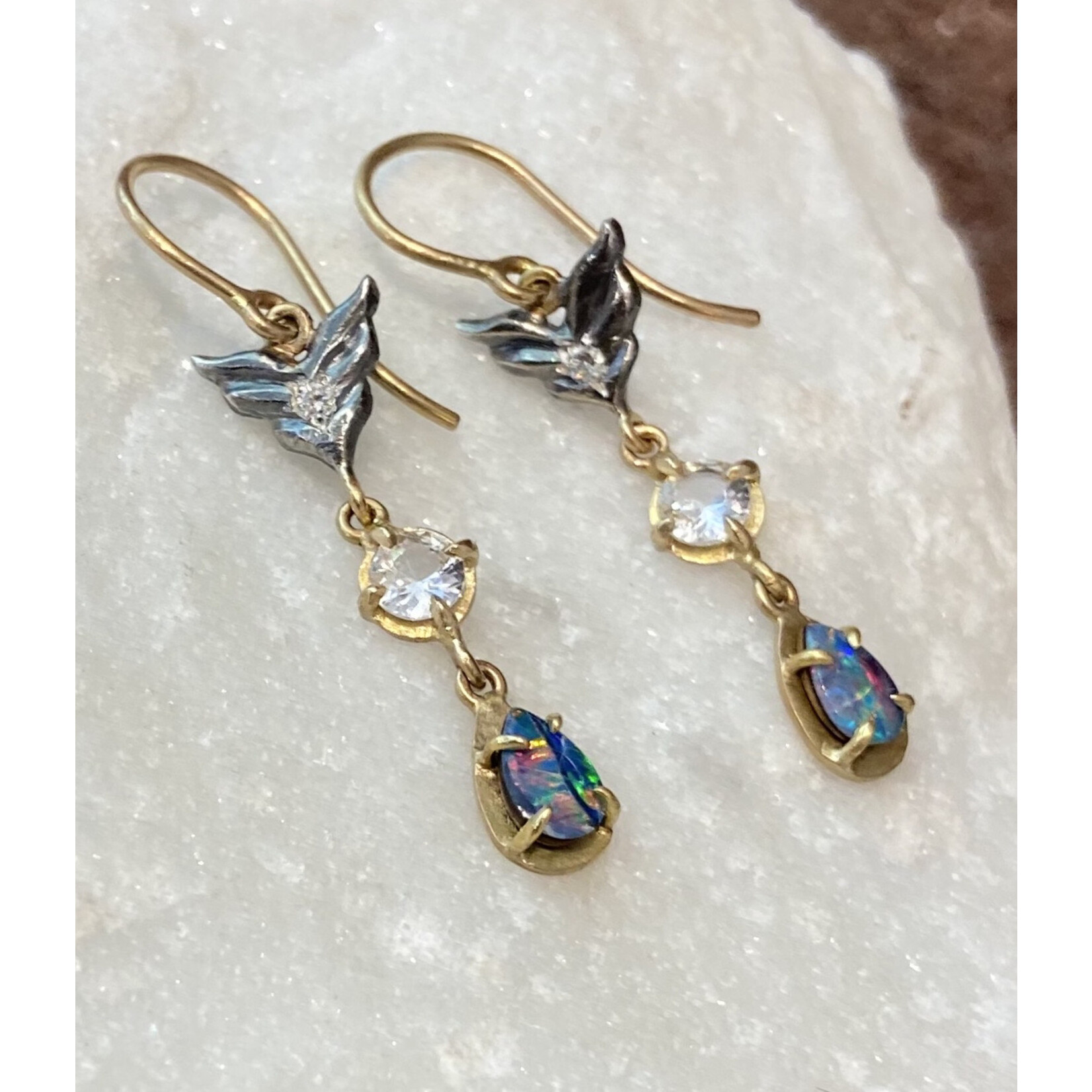Annie Fensterstock Opal Wing Earrings