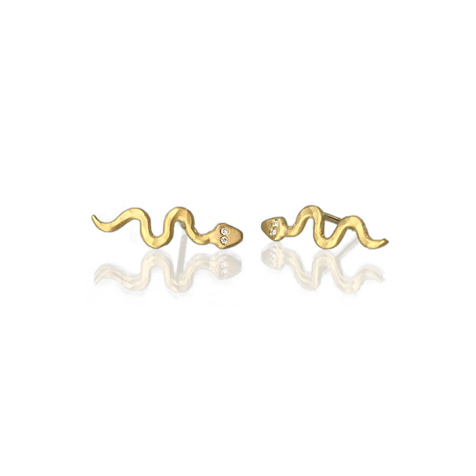 Annie Fensterstock Mini Snake Stud Earrings