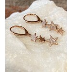 Andi Alyse Rose Gold and Diamond Hanging Star Earrings