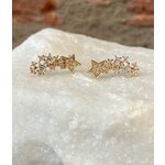 Andi Alyse Yellow Gold and Baguette Diamond Star Earrings