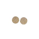 Andi Alyse Pave Diamond and 14k Yellow Gold Disc Stud Earrings