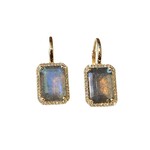 Andi Alyse Diamond and Labradorite Rectangular Earrings