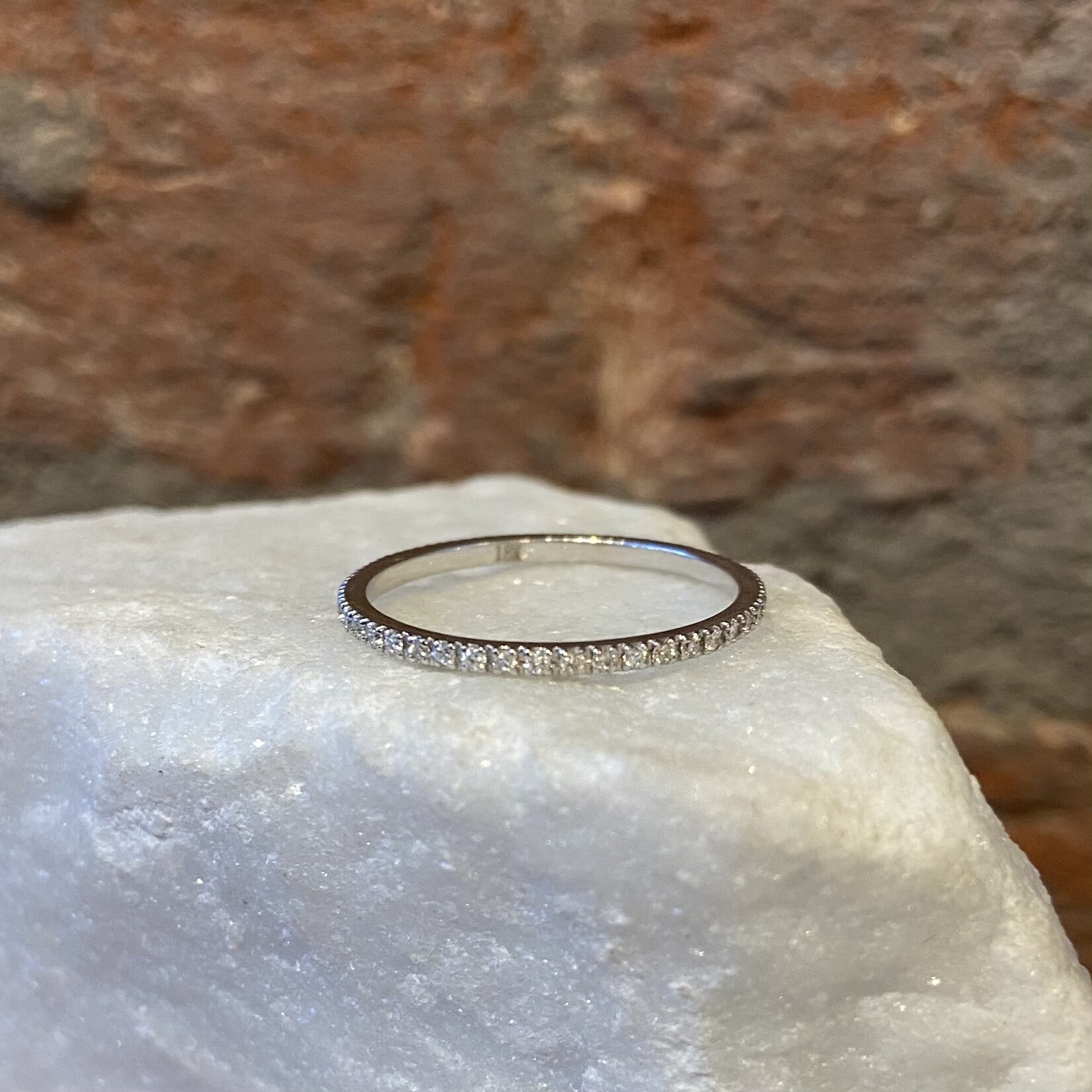 Andi Alyse White Diamond and 18k White Gold Eternity Band, size 6.5