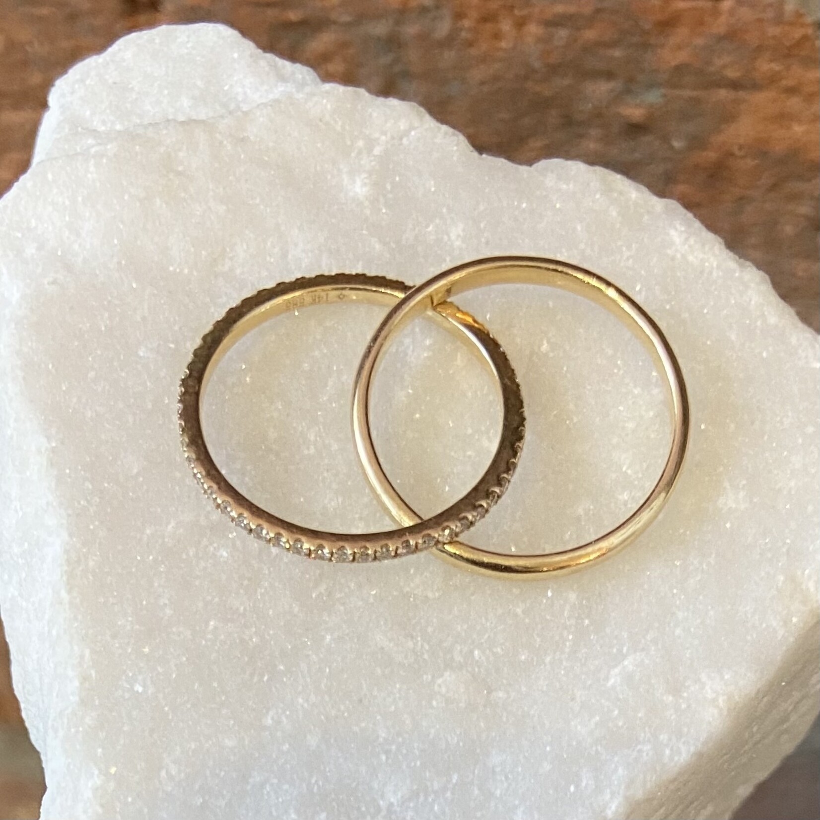 Andi Alyse Yellow Gold and Diamond Interlocking Ring