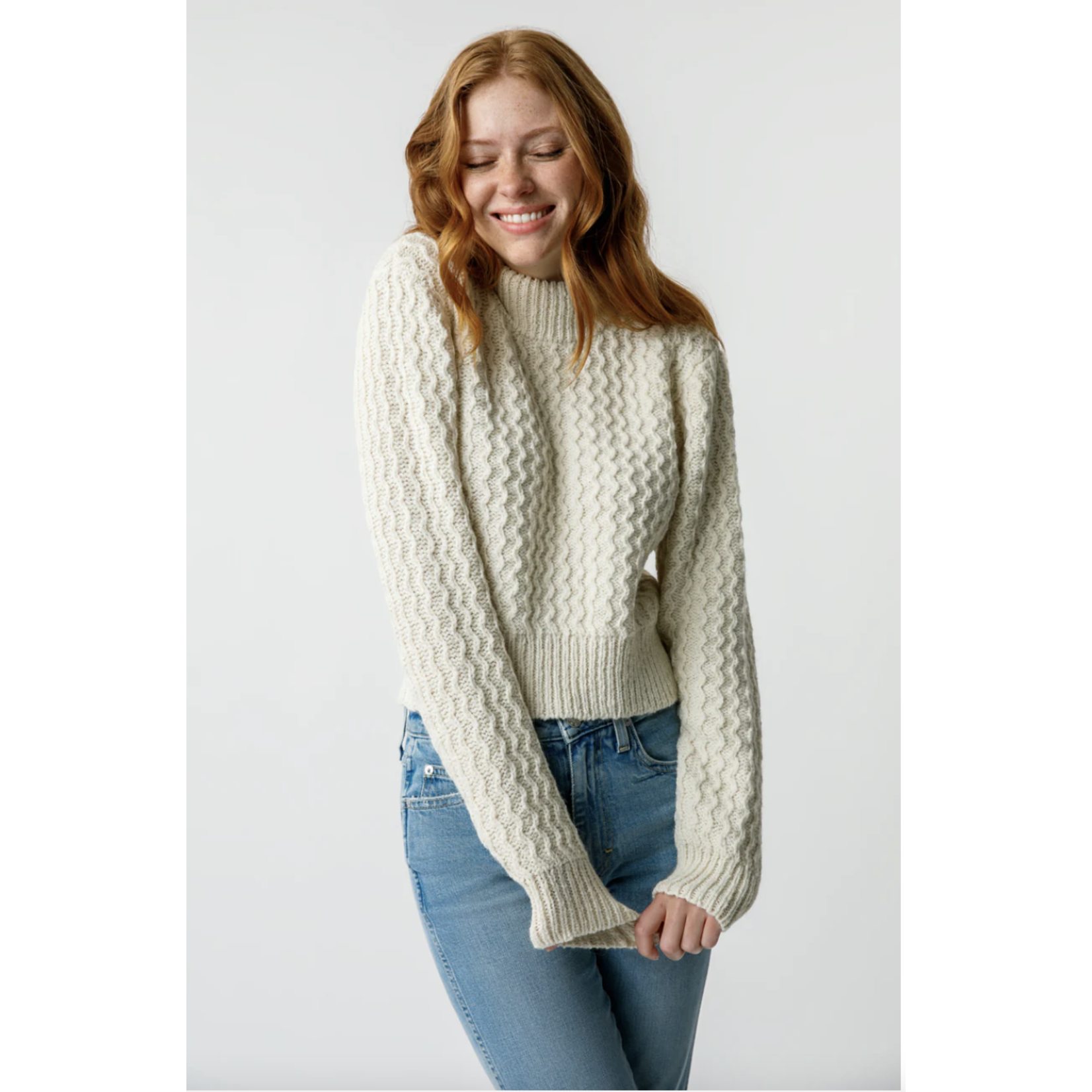 AMO Helen Crop Mock Sweater
