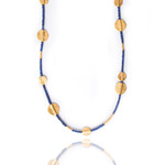 ARA Collection Lapis and 24K Gold Disc Necklace, 17.5"