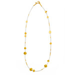 ARA Collection Pearl and 24K Gold Disc Necklace,  17.5"