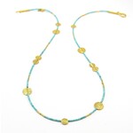 ARA Collection Turquoise and 24K Gold Disc Necklace, 17.5"