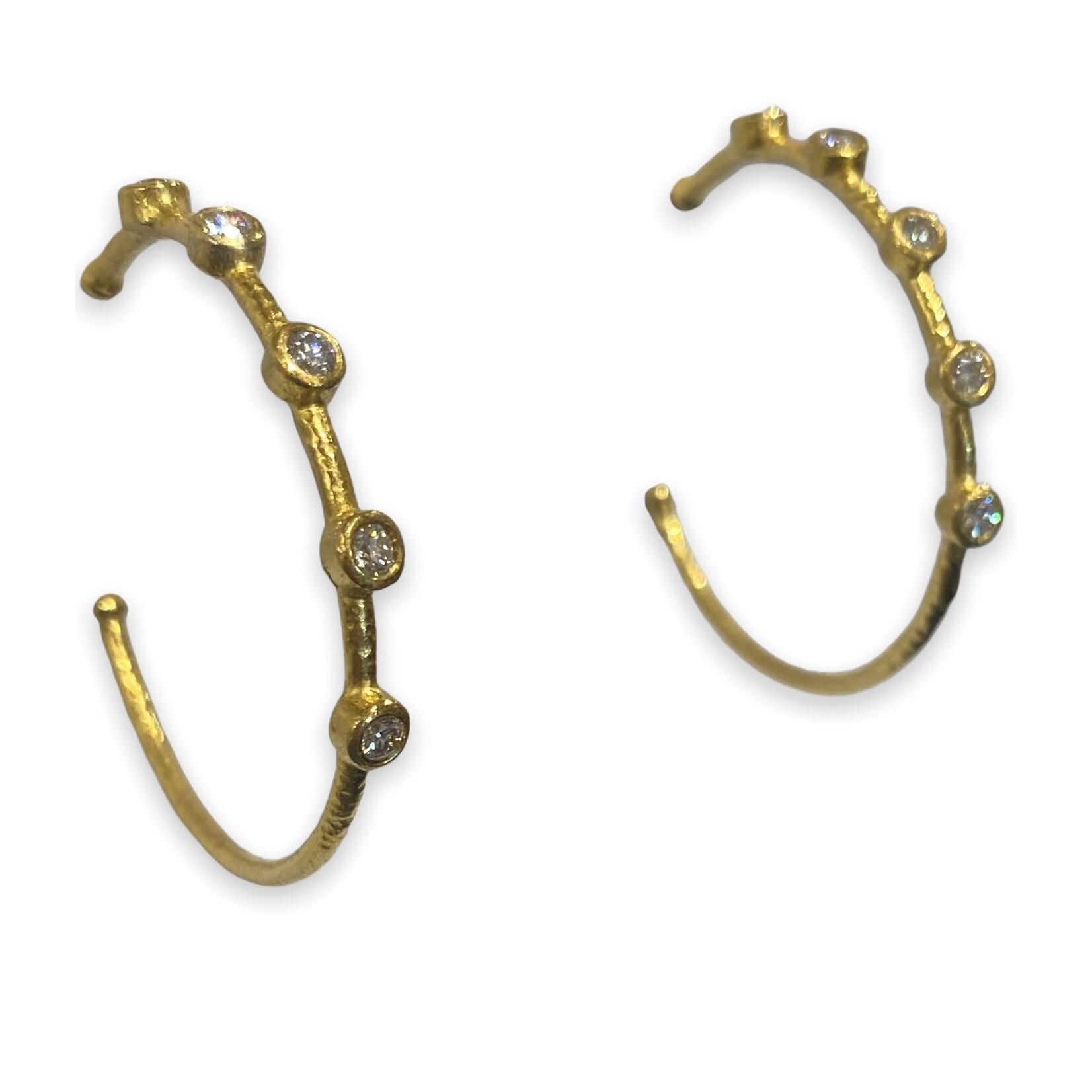 ARA Collection 24k Gold and Diamond Hoop Earrings (1ctw)