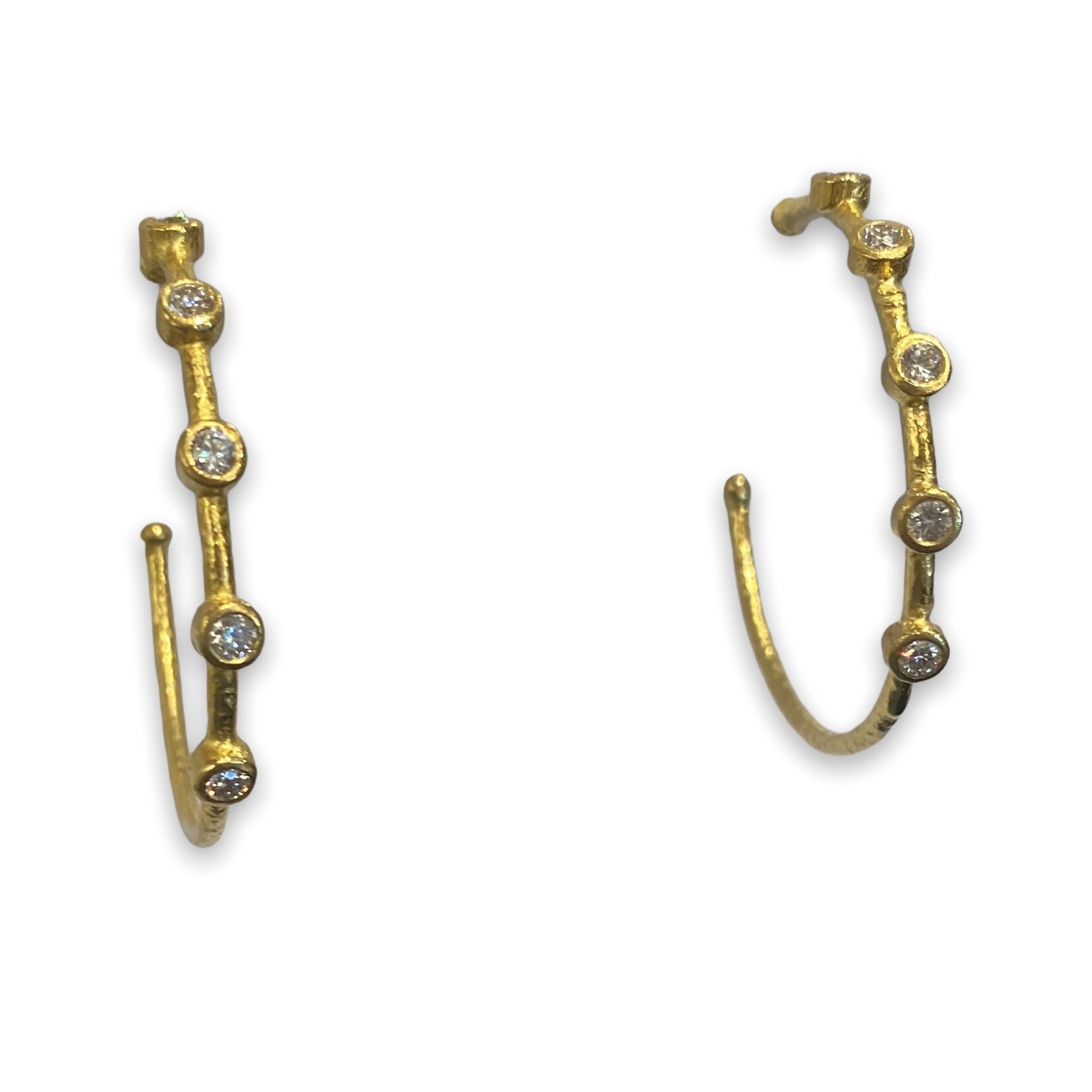 ARA Collection 24k Gold and Diamond Hoop Earrings
