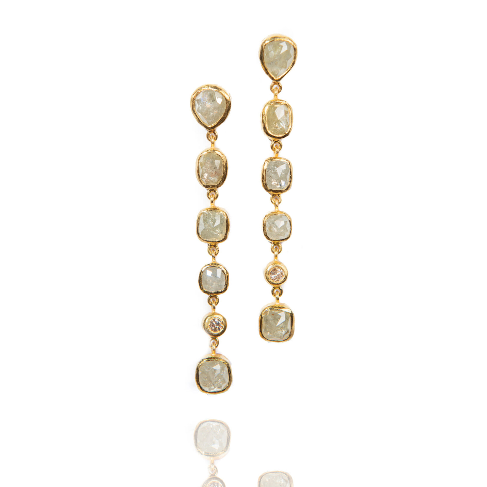 ARA Collection Raw Diamond and 24kt Gold Dangle Earrings