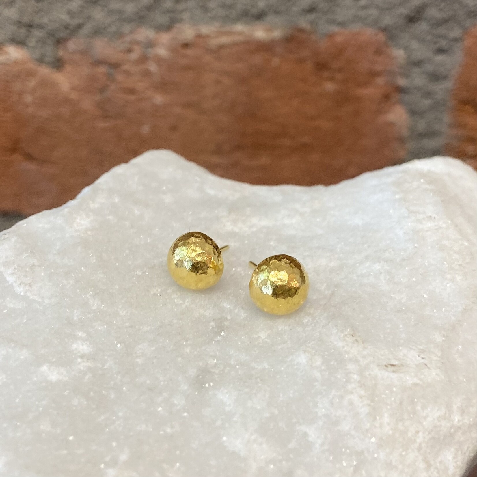 ARA Collection 24k Gold Half-Ball Post Earrings 3/8" Diameter