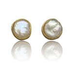 ARA Collection 24k Gold Large Pearl Post Earrings
