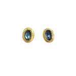 ARA Collection 24k Gold and Blue Topaz Post Earrings