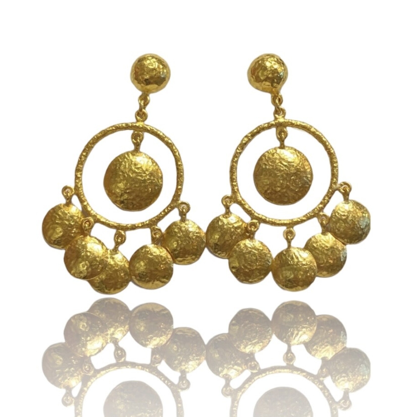 ARA Collection 24k Gold Disc Chandelier Earrings
