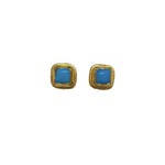 ARA Collection 24k Gold and Mini Square Turquoise Post Earrings