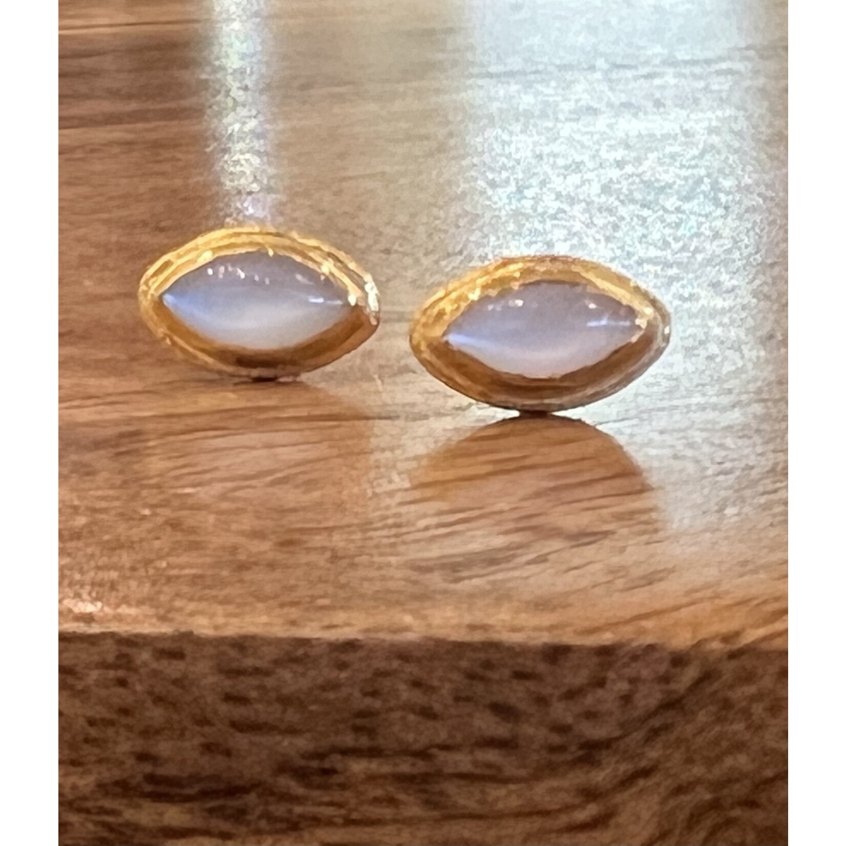 ARA Collection 24K Gold Ball Marquis Moonstone Earrings