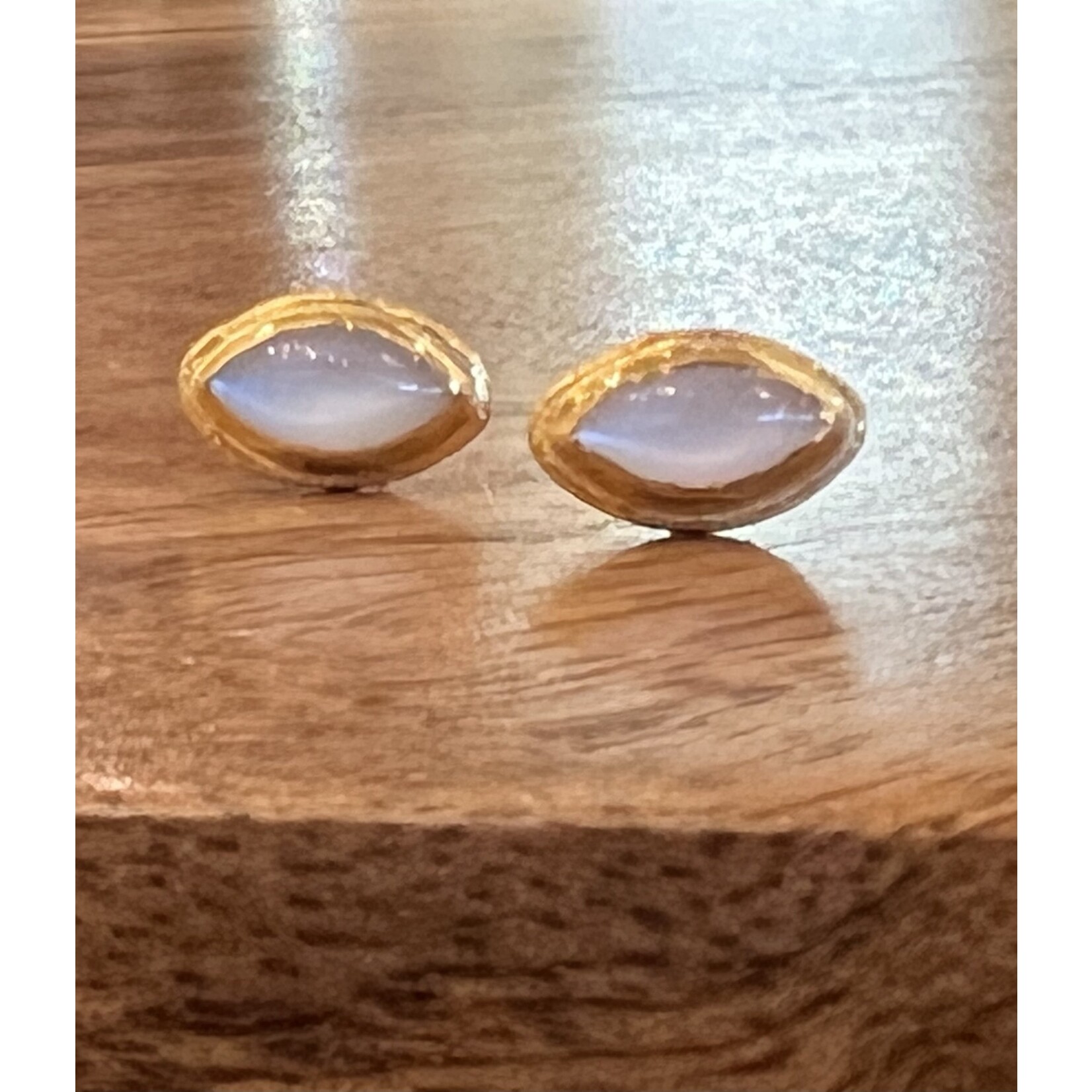 ARA Collection 24K Gold Marquis Moonstone Earrings