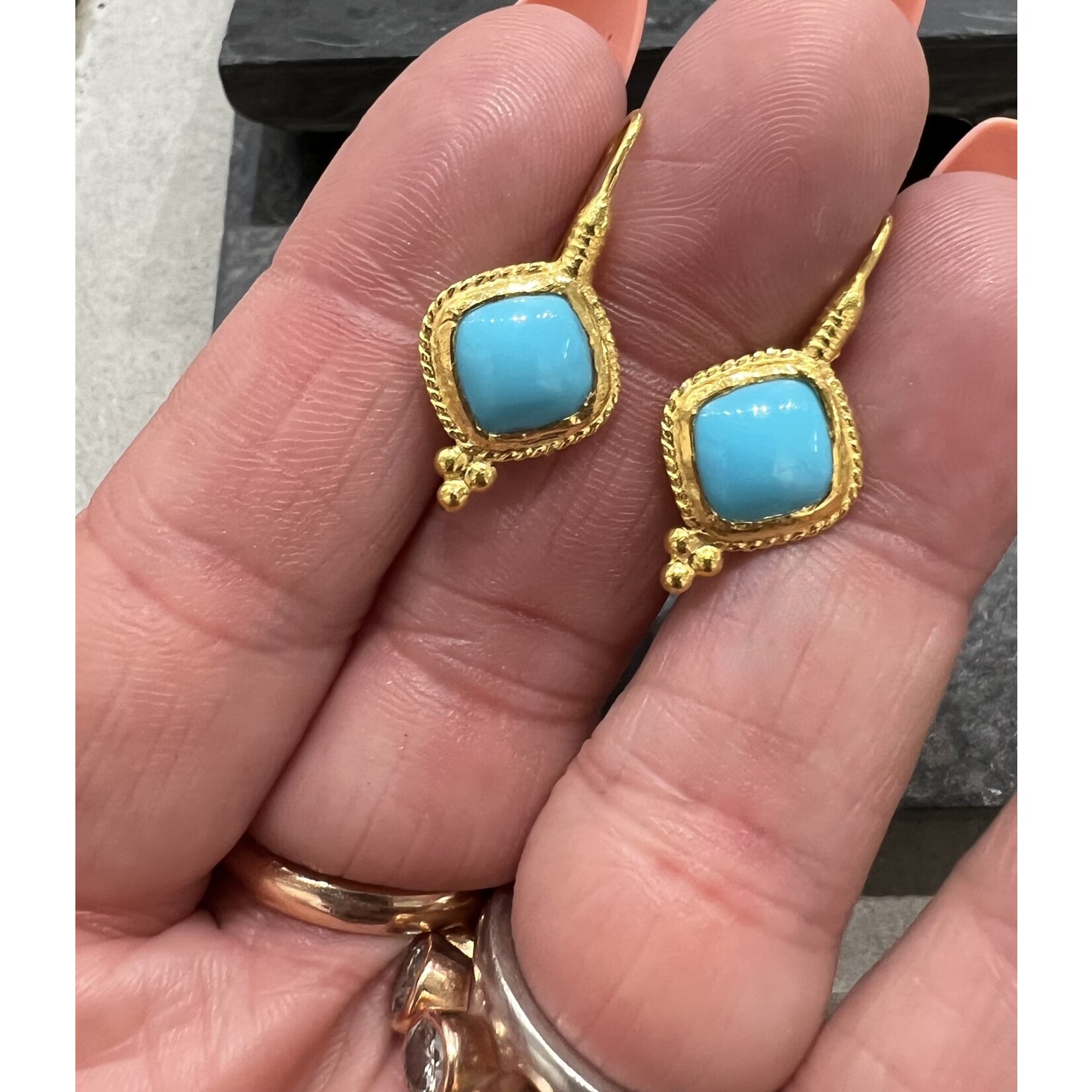 ARA Collection 24k Gold & Turquoise Drop Earrings