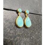 ARA Collection 24k Gold and Amazonite Drop Earrings