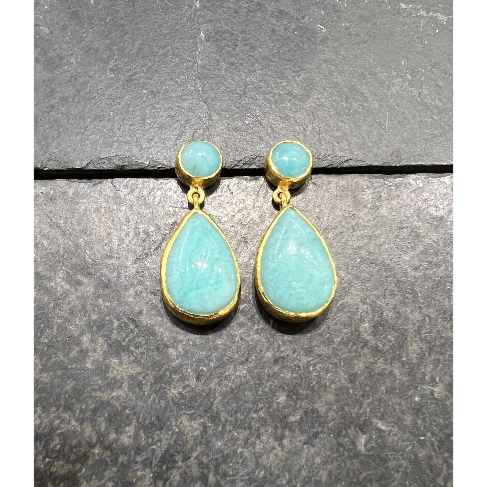 ARA Collection 24k Gold and Amazonite Drop Earrings
