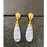 ARA Collection 24k Gold & Lace Agate Drop Earrings