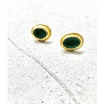 ARA Collection 24k Gold & Emerald Stud Earrings