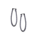 Sethi Couture Simple Elegance Diamond Oval Hoops