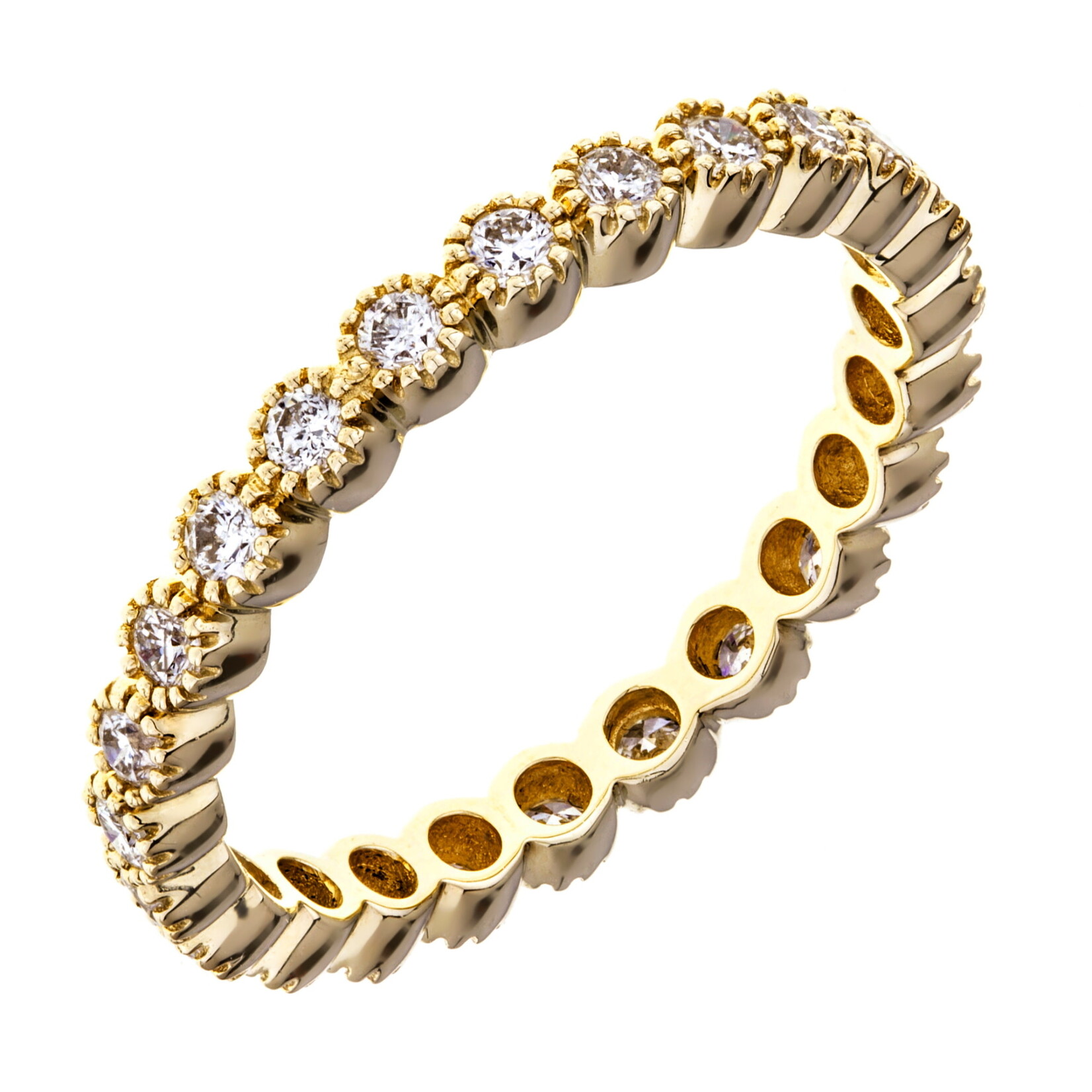 Sethi Couture Bezel Set Yellow Gold and White Diamond Eternity Band